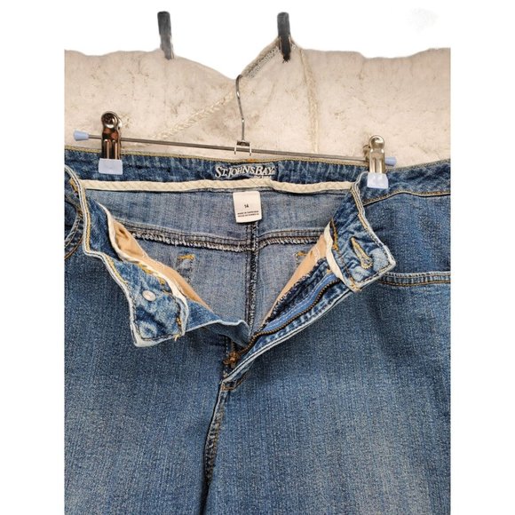 ST. JOHN'S BAY Jeans Women's Denim 5-Pocket Flared Leg Blue 14 - Picture 4 of 8
